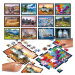 Puzzle Battle Cestování Travel Educa 12 druhů puzzle 504 dílků a 12 karet s obrázky od 7 let