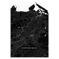 Mapa Edinburgh black, 26.7x40 cm
