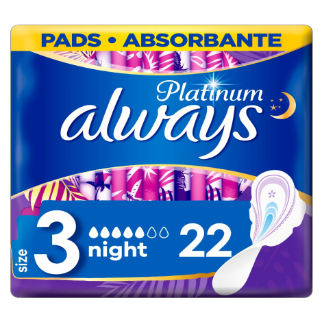 Always Ultra Platinum Night hygienické vložky 22 ks