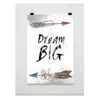 Plakát na stěnu v BOHO stylu s nápisem - Dream big