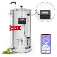 Klarstein Brauheld Smart 45, sladový kotel, 45 l, 2500 W, 100 °C, oběhové čerpadlo, nerezová oce