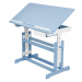tectake 400927 psací stůl výškově nastavitelný 109x55x63-94 cm - modrá - modrá