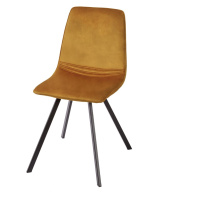 LuxD Designová židle Holland Retro hořčicově-žlutý samet