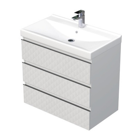 Koupelnová skříňka s umyvadlem SAT Cube Way 80x71x46 cm bílá mat CUBE3D46803ZBVER