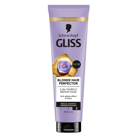 Schwarzkopf Gliss Blonde Hair Perfector 2 v 1 fialová regenerační maska 150ml