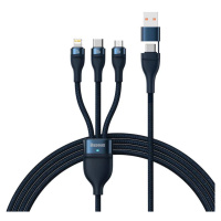 Kabel 3in1 USB cable Baseus Flash Series 2, USB-C + micro USB + Lightning, 100W, 1.2m (blue)