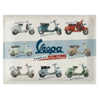 Plechová cedule Vespa Small Car on Two Wheels, 40 × 30 cm