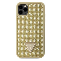 Guess Rhinestones Triangle Metal Logo kryt pro iPhone 11 Pro zlatý