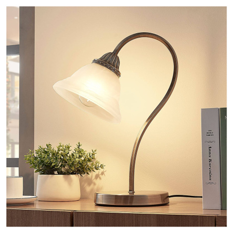 Lindby Zahnutá stolní lampička Mialina, LED E27