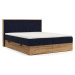 Boxspring postel s úložným prostorem v tmavě modro-přírodní barvě 140x200 cm Asahi – Maison de R