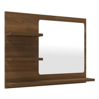 Shumee Koupelnové zrcadlo hnědý dub 60 × 10,5 × 45 cm kompozitní dřevo