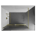 MEXEN/S Kioto+ Sprchová zástěna WALK-IN s poličkou a držákem ručníků 80 x 200 cm, proužky, zlato