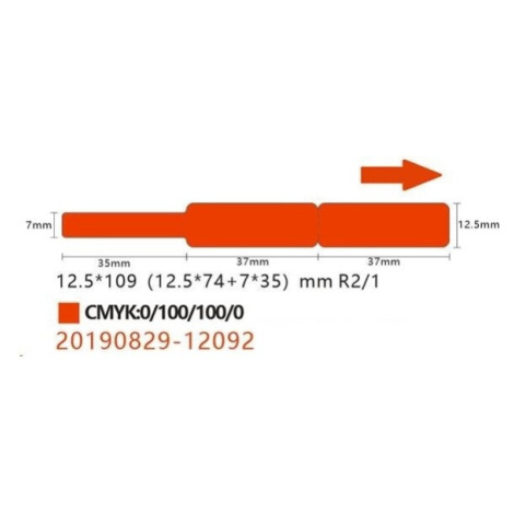 Niimbot štítky na kabely RXL 12,5x109mm 65ks pro D11 a D110 červené