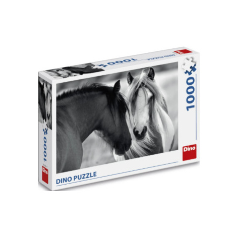 Černobílí koně 1000 puzzle Dino