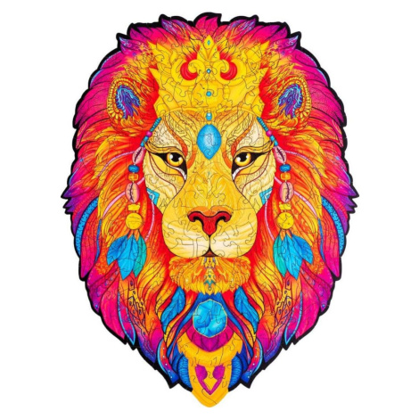 Puzzler dřevěné barevné puzzle Tajemný lev