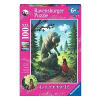 Ravensburger 12988 puzzle červená karkulka a vlk 100 dílků xxl glitter