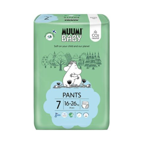 Muumi Baby Pants 7 XL 16-26 kg (34 ks), kalhotkové eko pleny