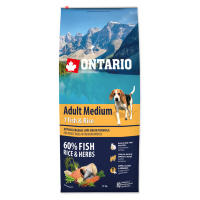 ONTARIO Dog Adult Medium Fish & Rice 12 kg