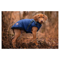 Vsepropejska Wyanet zimní bunda pro psa s postrojem Barva: Modrá, Délka zad (cm): 27, Obvod hrud
