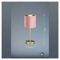 FISCHER & HONSEL Stolní lampa Aura, zlatá, stínidlo růžová/zlatá