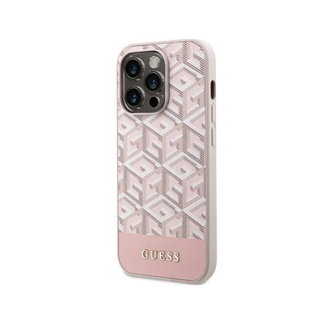 Guess PU G Cube MagSafe Kompatibilní Zadní Kryt pro iPhone 13 Pro Max Pink