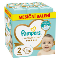 PAMPERS Pleny jednorázové Premium Care vel. 2 (224 ks) 4-8 kg - měsíční balení