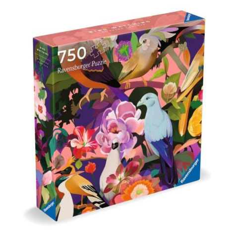 Puzzle Art &amp; Soul: Barevní ptáci a květy 750 dílků RAVENSBURGER