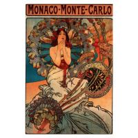 Obrazová reprodukce Monaco Monte Carlo, Alphonse Mucha, 26.7 × 40 cm