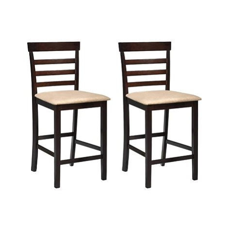 Barové židle 2 ks hnědé textil, 241704 SHUMEE