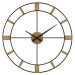 Vlaha VCT1090 - Velké kovové hodiny s dubovými komponenty o průměru 70 cm