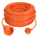 Solight prodlužovací kabel - spojka, 1 zásuvka, oranžová, plochá, 30m PS28