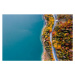 Fotografie Winding coastal road on turquoise colored lake, Marco Bottigelli, 40 × 26.7 cm