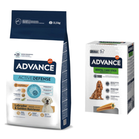 Advance + Dental Care Stick Medium/Maxi - 720 g zdarma - Labrador Retriever Adult 11,5 kg + Dent Affinity Advance Veterinary Diets