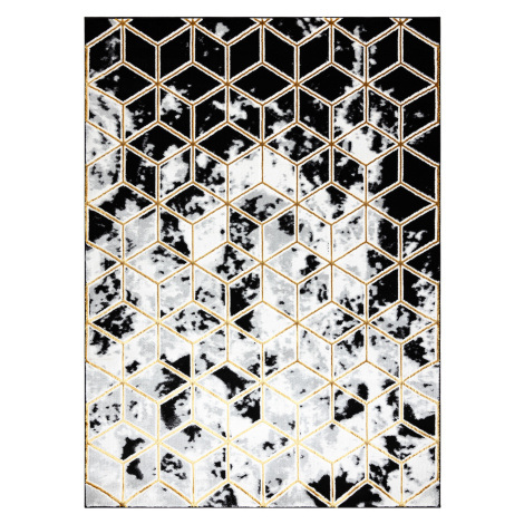 Dywany Łuszczów, Kusový koberec Allure 1966 black/gold, 160x220, žlutá, kancelář