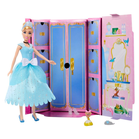 Mattel disney princess panenka s královskými šaty a doplňky popelka hmk53