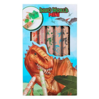 Sada pastelek Dino World Mini, 5 pastelek, 1 struhadlo