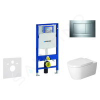 GEBERIT Duofix Modul pro závěsné WC s tlačítkem Sigma30, lesklý chrom/chrom mat + Duravit ME by 