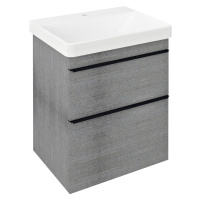 SITIA umyvadlová skříňka 56,4x70x43,4cm, 2xzásuvka, dub stříbrný SI060-1111