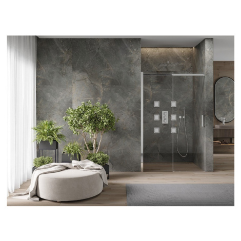 MEXEN Omega posuvné sprchové dveře 140, transparent, chrom se sadou pro niku 825-140-000-01-00