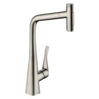 Dřezová baterie Hansgrohe Metris s vytahovací sprškou, 2 proudy vzhled nerezu 73820800