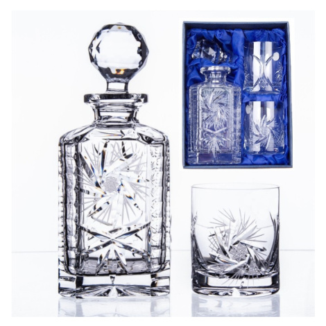 Onte Crystal Bohemia Crystal ručně broušený whisky set Větrník 1+2