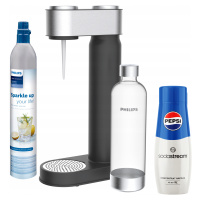 Saturátor Philips černý inox Pepsi SodaStream.