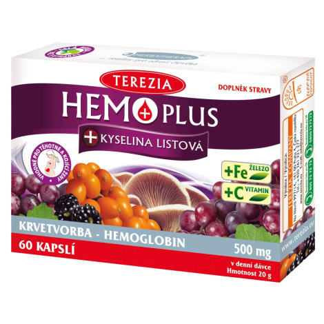 TEREZIA Hemoplus+Kyselina listová 60 kapslí