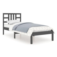 Rám postele šedý masivní dřevo 90 × 200 cm, 3105392