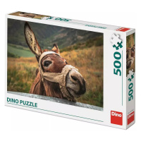 DINO Puzzle 500 dílků Oslík za ohradou foto 47x33cm skládačka