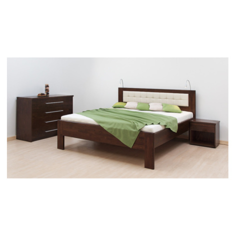 Postel BMB Denerys STAR - Průběžný Buk Rozměr: 120x200 cm, Provedení rohů: Oblé, Moření: Černá