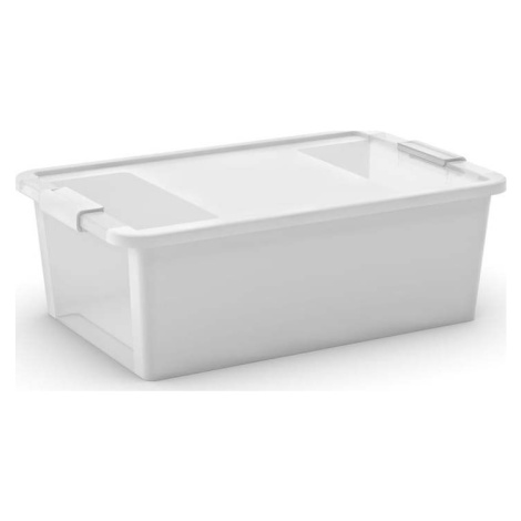 Bílý plastový úložný box s víkem 55x35x19 cm Bi-Box M – KIS