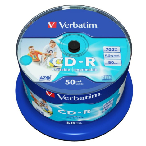 VERBATIM CD-R(50 ks)Spindle/Inkjet Printable/52x/700MB / Non ID Branded