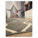 Dywany Lusczow Kusový koberec SKETCH MARK šedý / bílý trellis