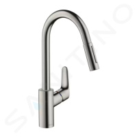 HANSGROHE Focus M41 Dřezová baterie M4116-H240 s výsuvnou sprškou, sBOX, vzhled nerezu 73880800